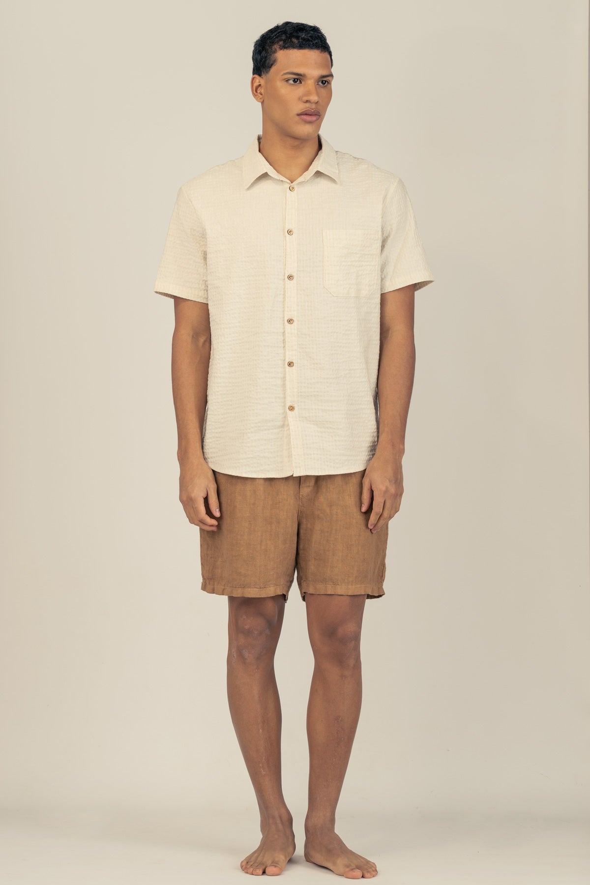 Premium Linen Shorts in Tobacco