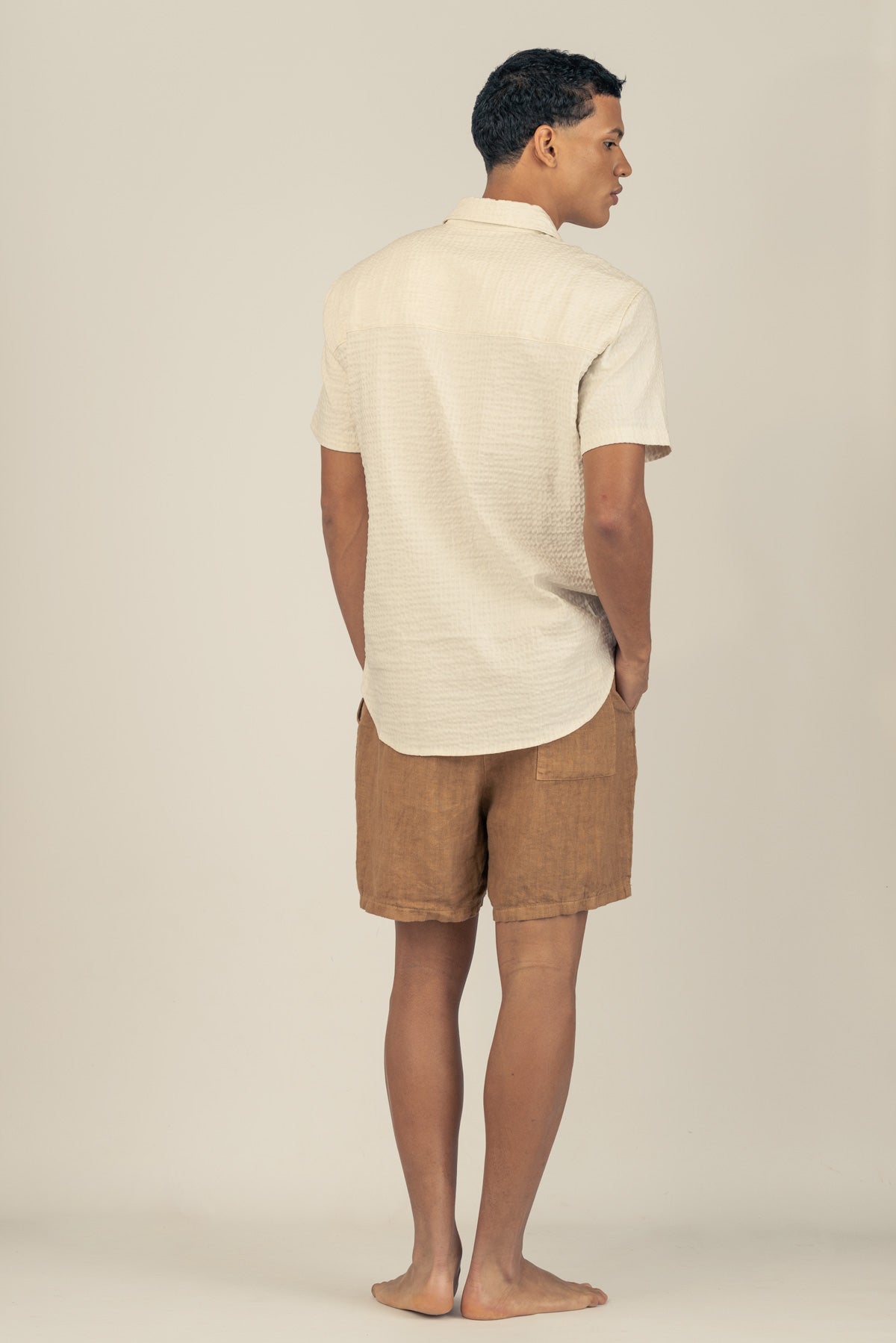 Premium Linen Shorts in Tobacco