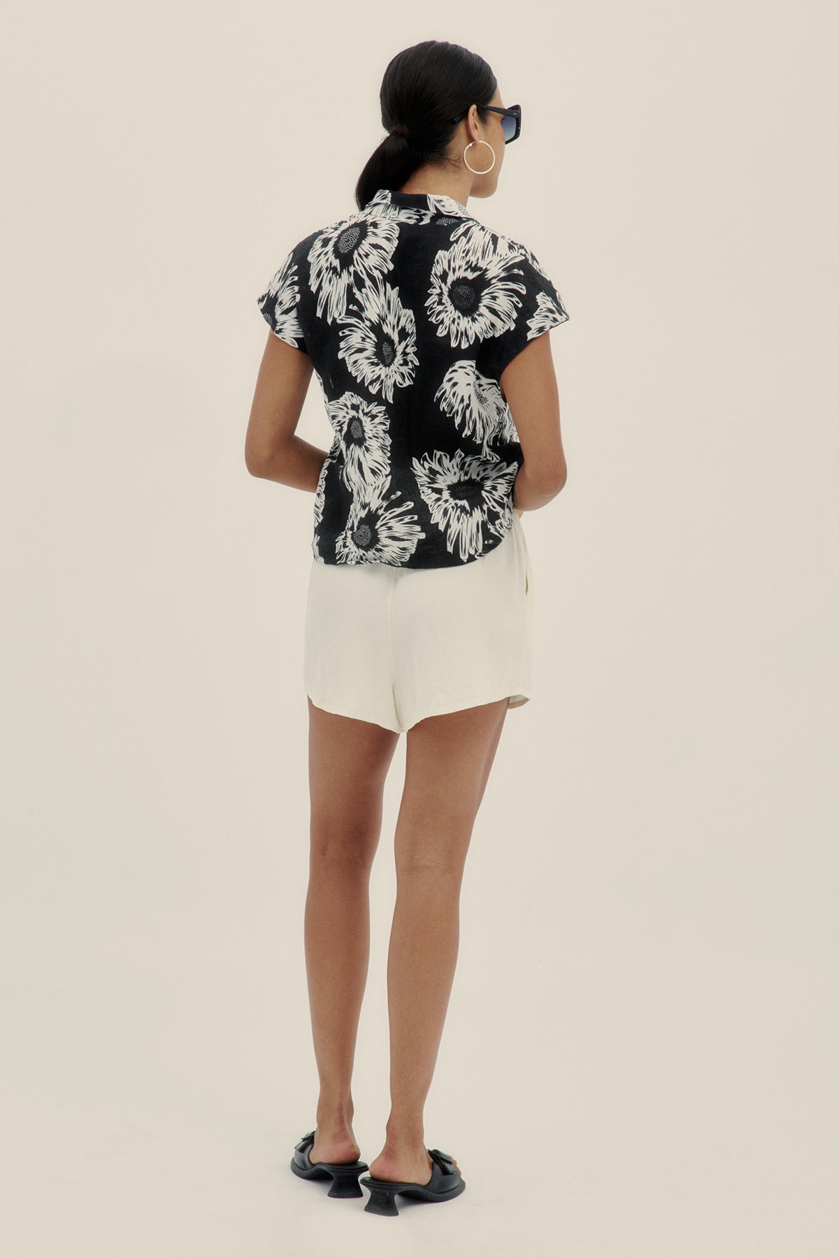 Camisa Corta Lino Marie Jelly Black - Polonio
