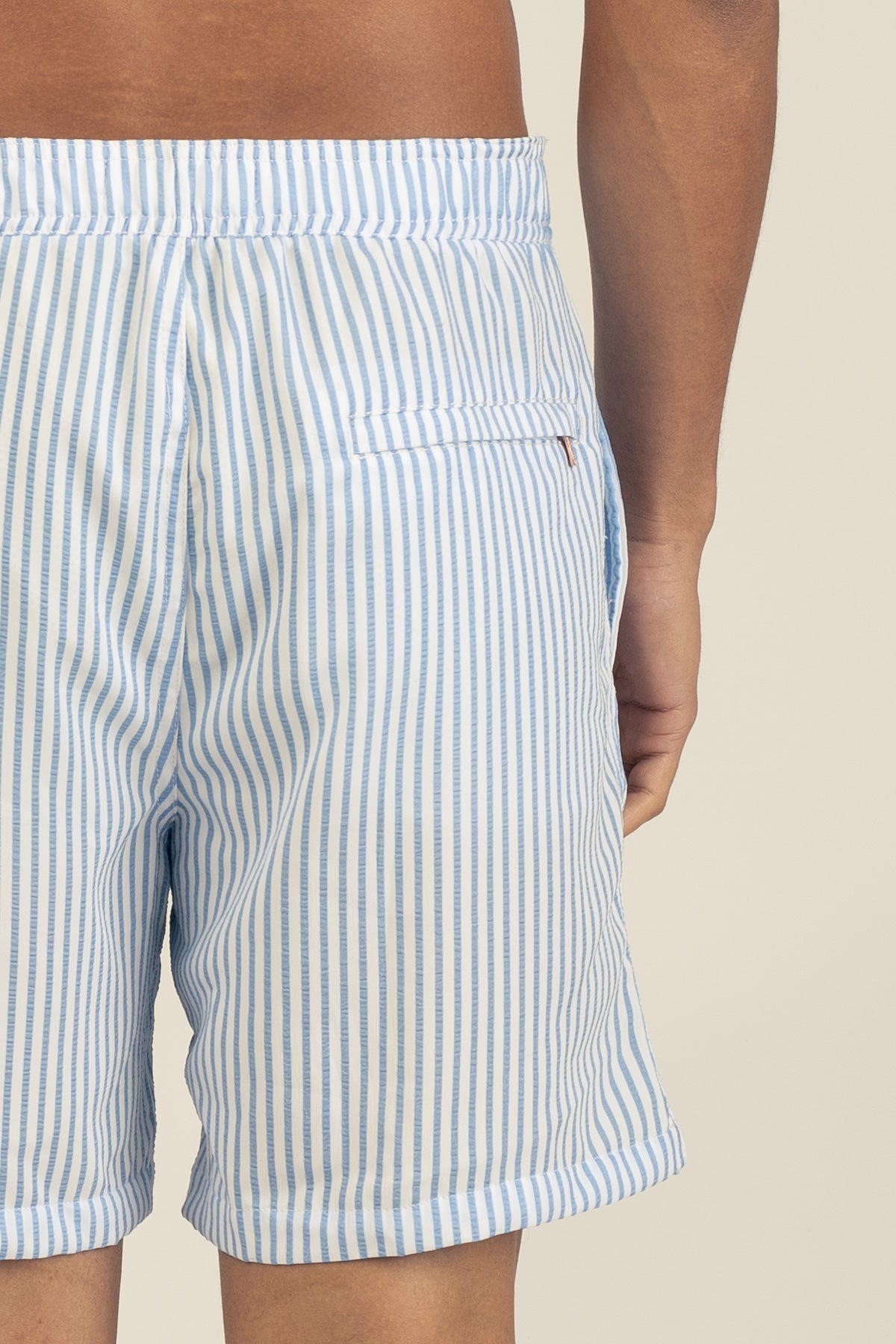 The Josh Swim Trunks in Seersucker Stripe