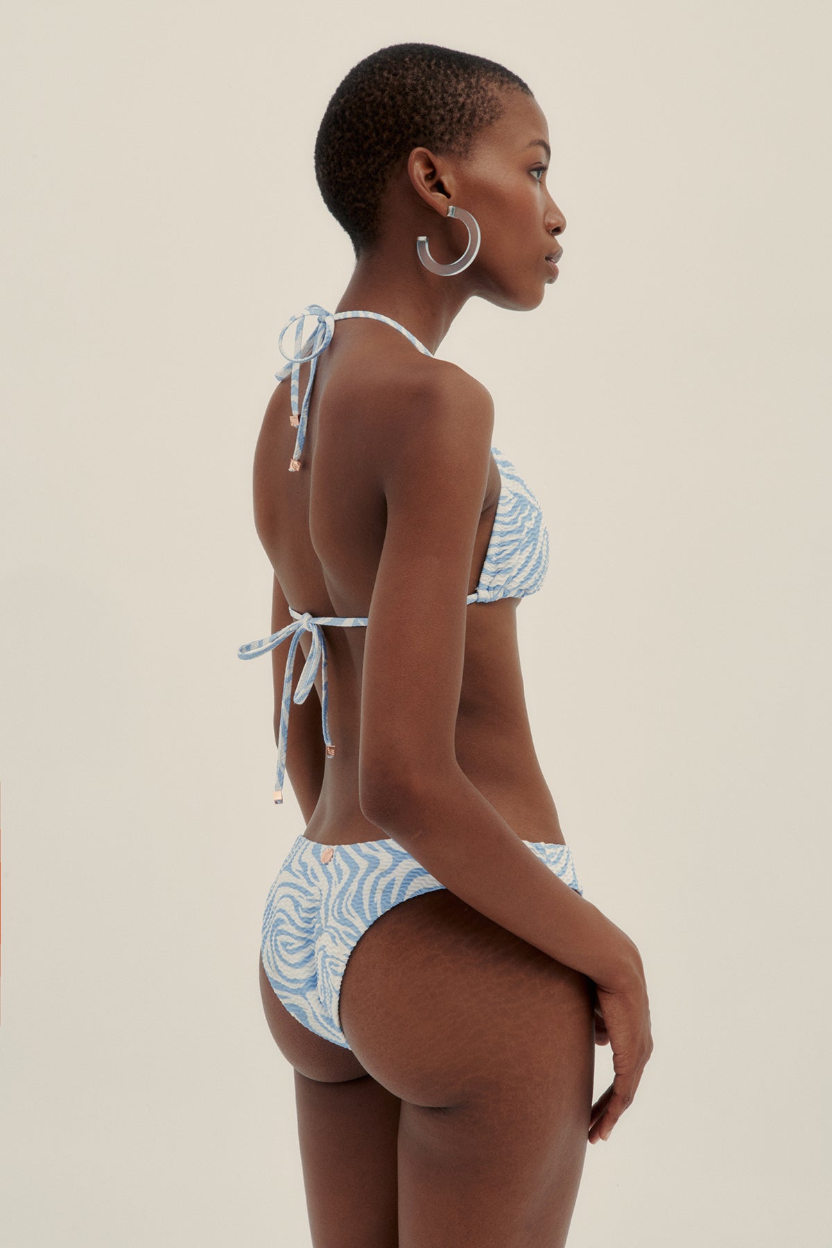 Braguita Bikini Vintage Zebra Cielo - Polonio