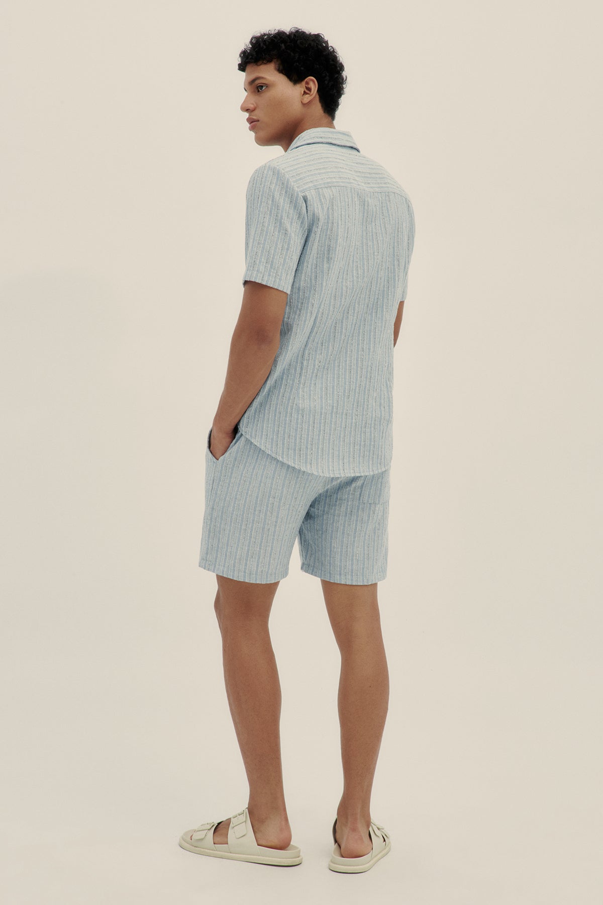 Camisa Manga Corta Tonal Azul - Polonio