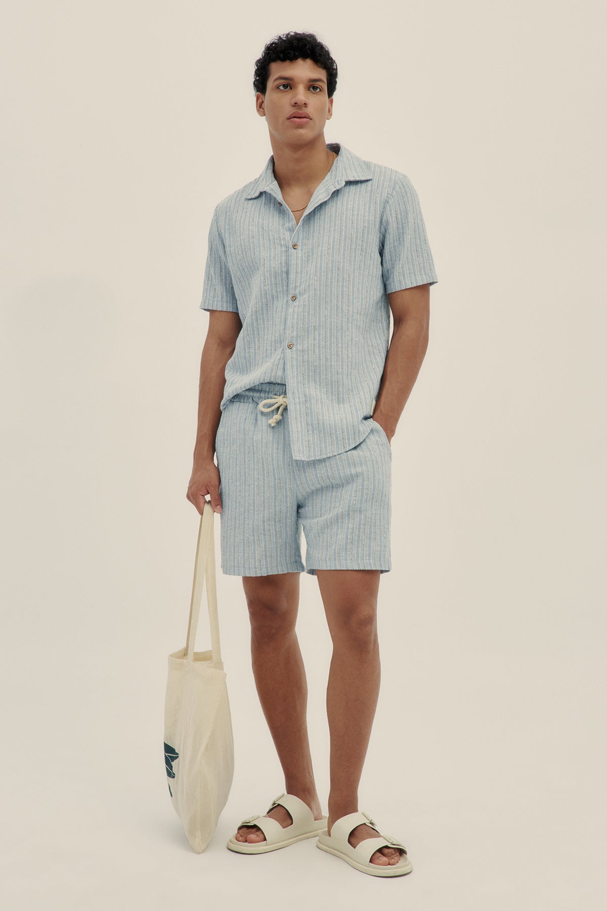 Camisa Manga Corta Tonal Azul - Polonio