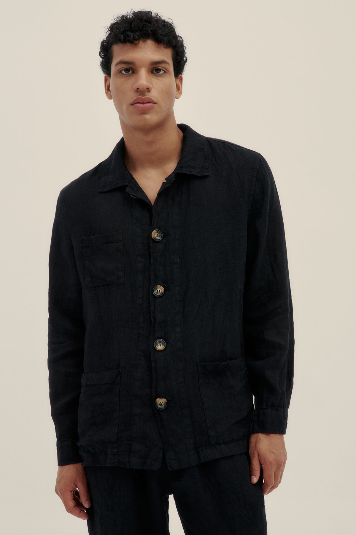 Chaqueta Lino Premium Negro - Polonio