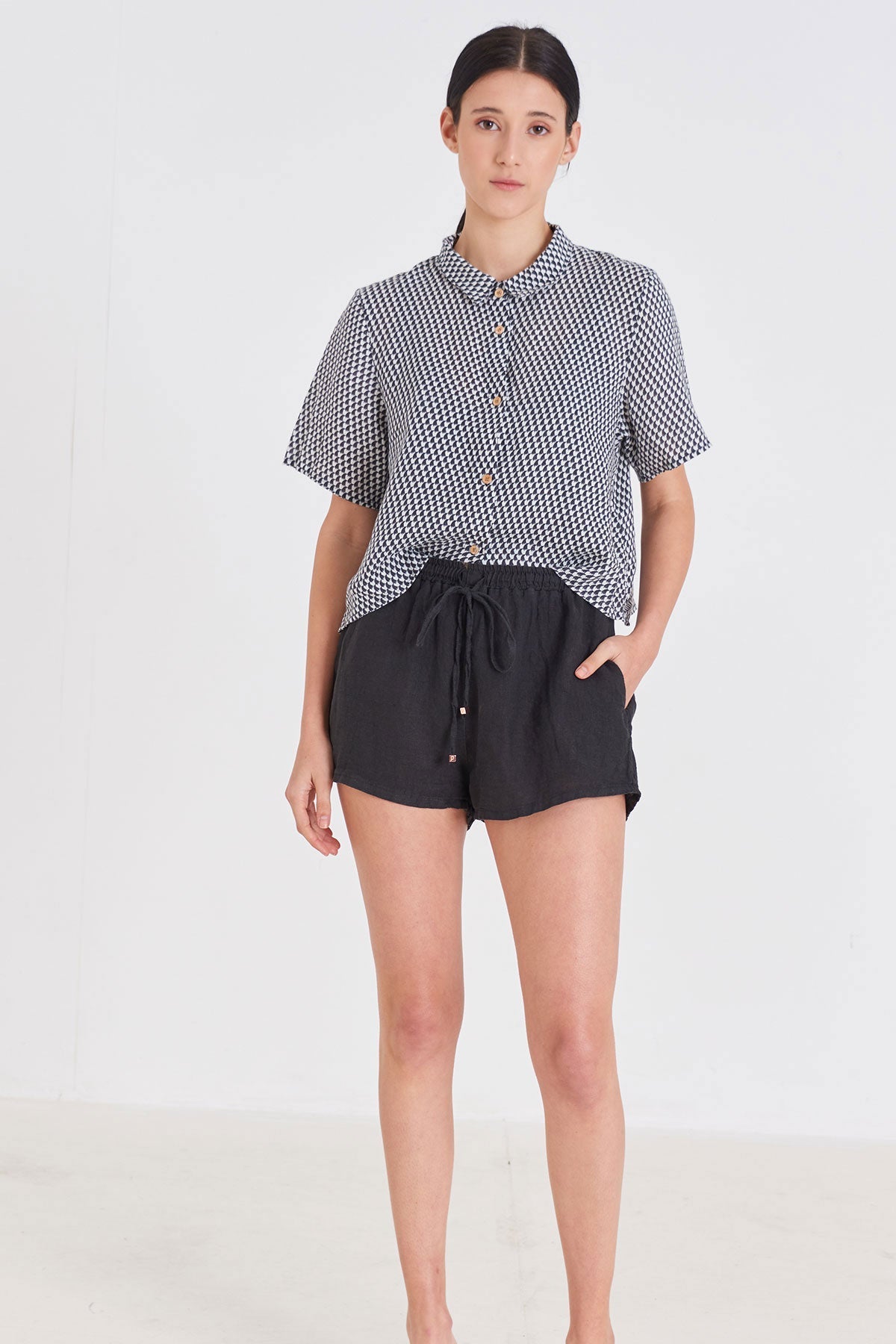 Linen Short Sleeve Shirt - Polonio