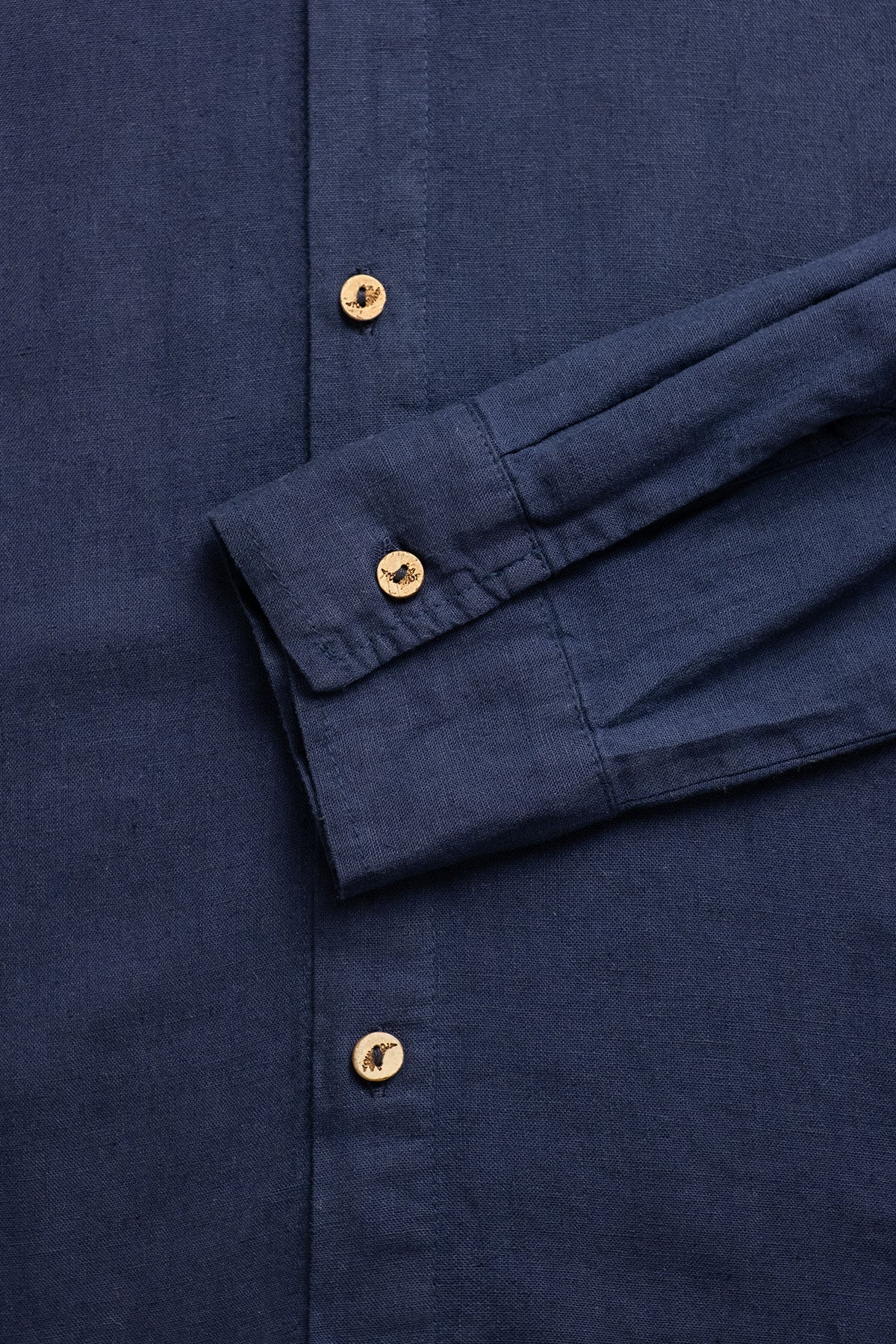 Long Sleeve Linen Cotton Shirt in Oceano