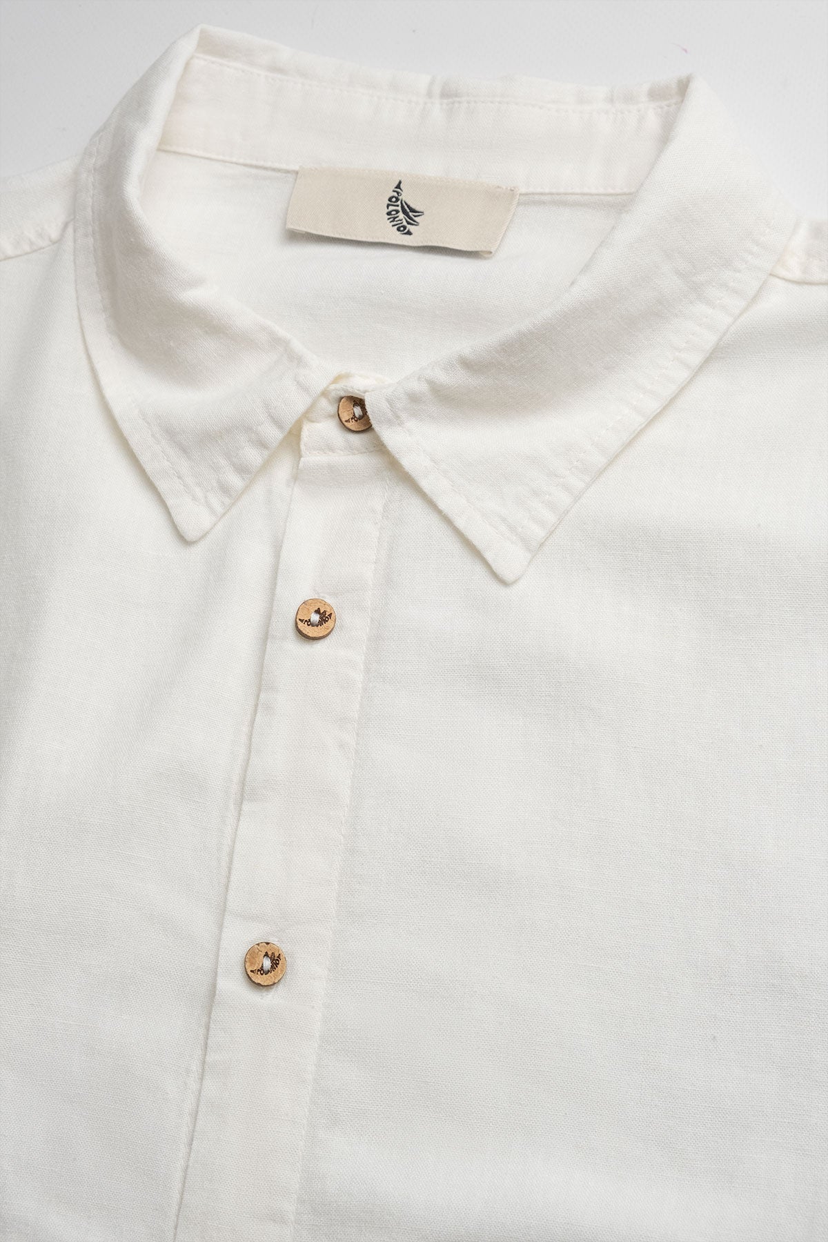 Long Sleeve Linen Cotton Shirt in White