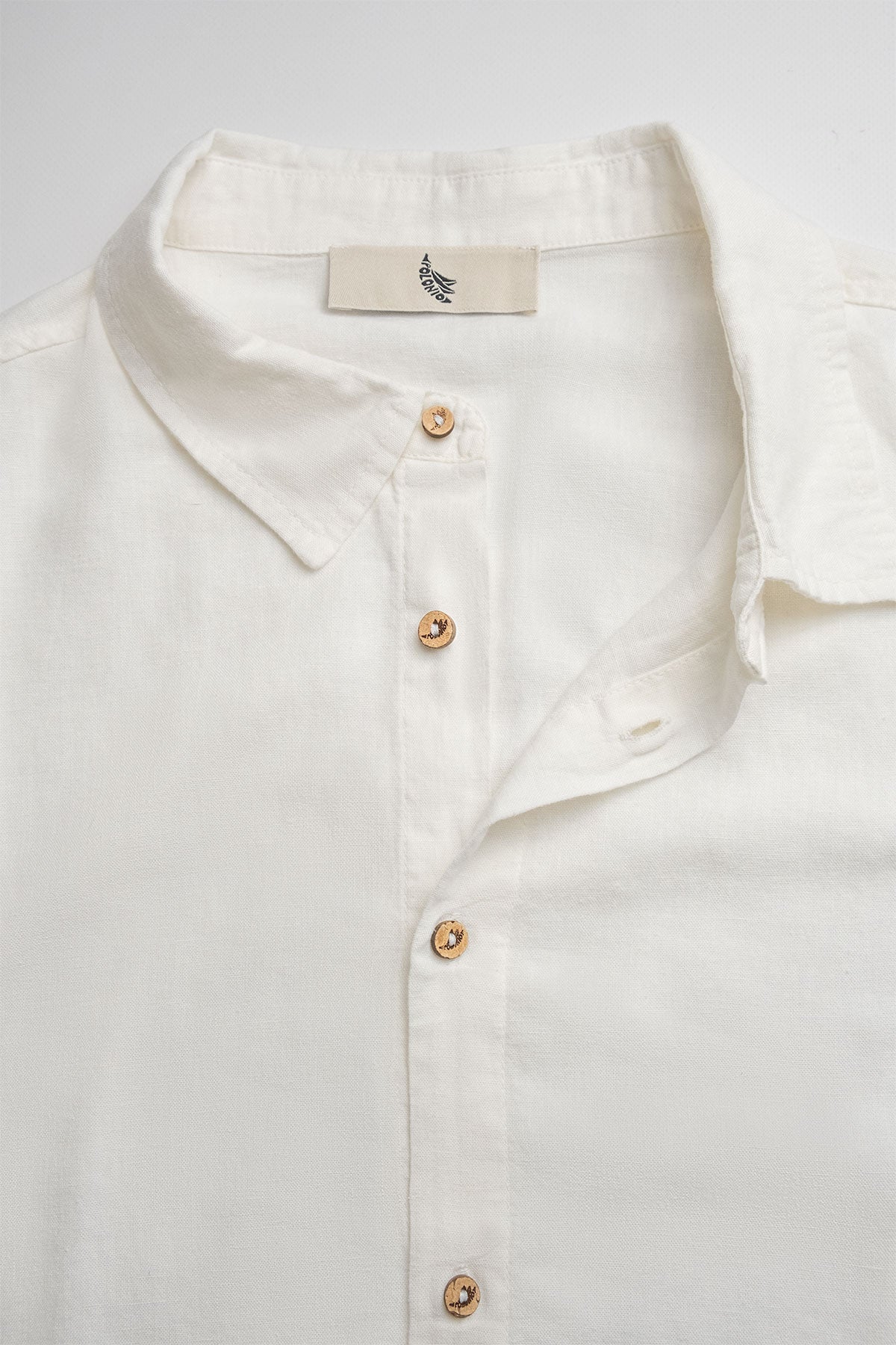 Long Sleeve Linen Cotton Shirt in White