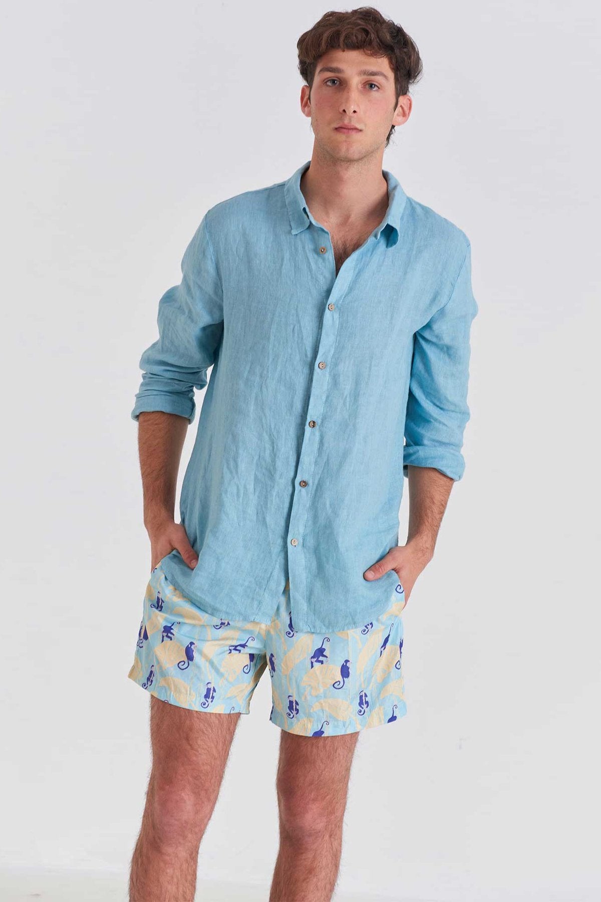 Sky Bamboo Runner Swim Trunks - Polonio
