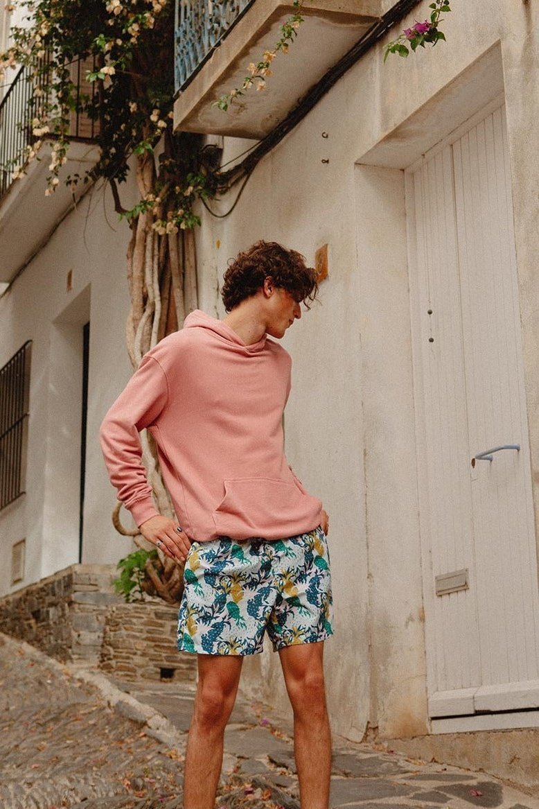 Sudadera Capucha Algodón Rosa - Polonio