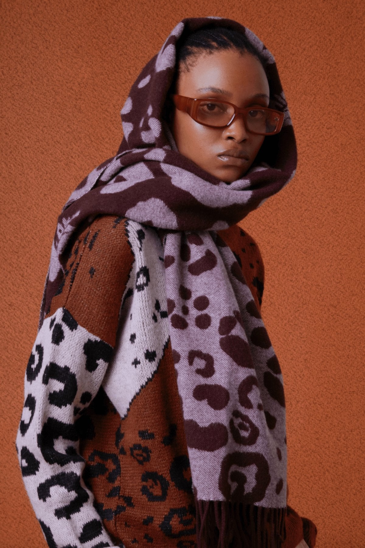 Leopard deals cashmere scarf