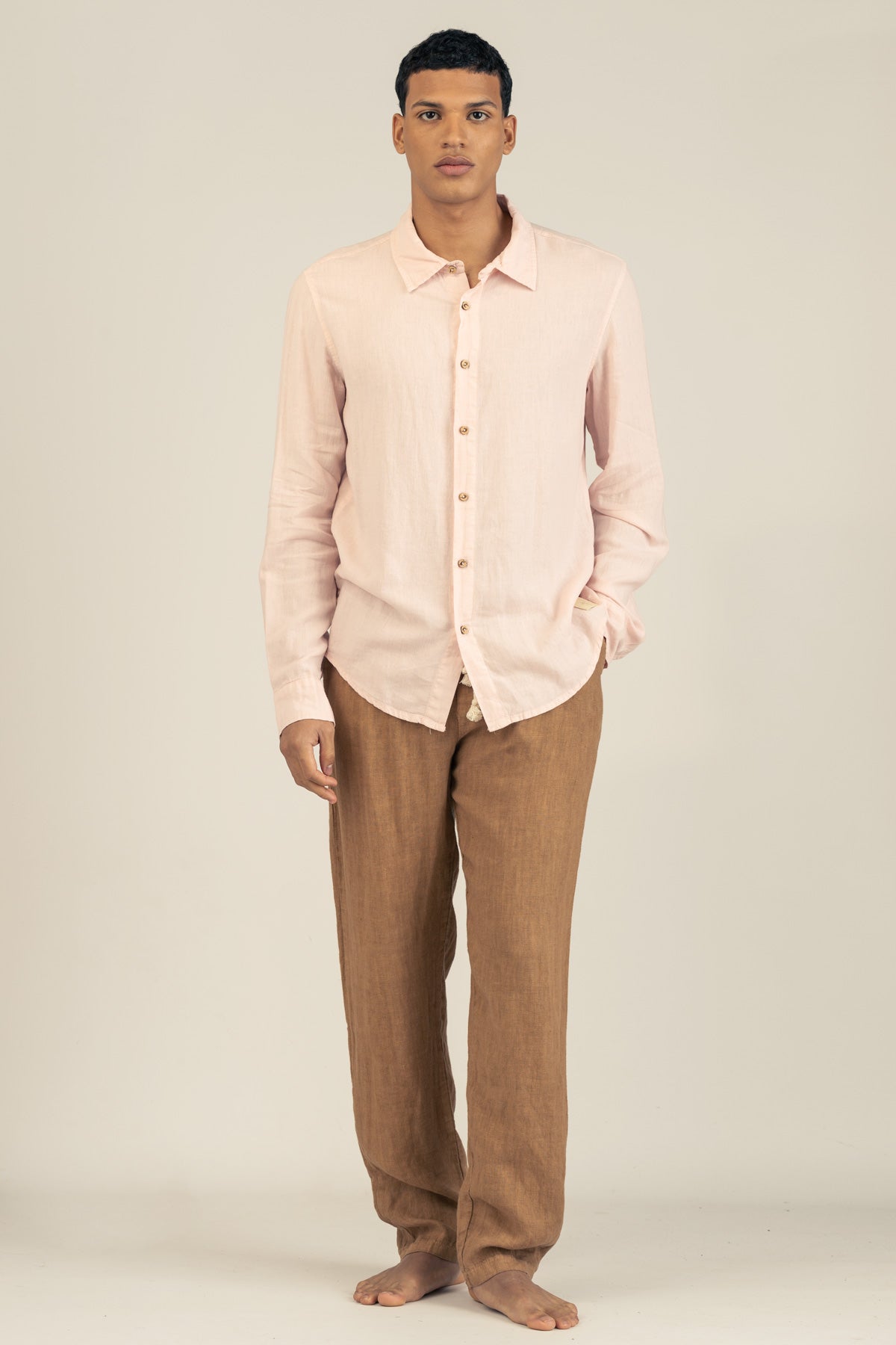 Premium Linen Pants in Tobacco