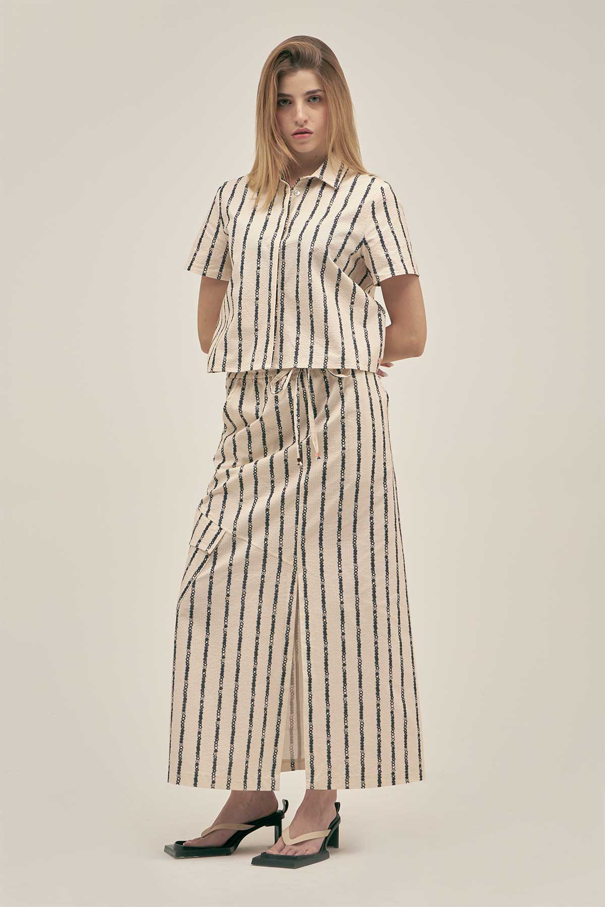 Amelie Skirt in Floral Stripe
