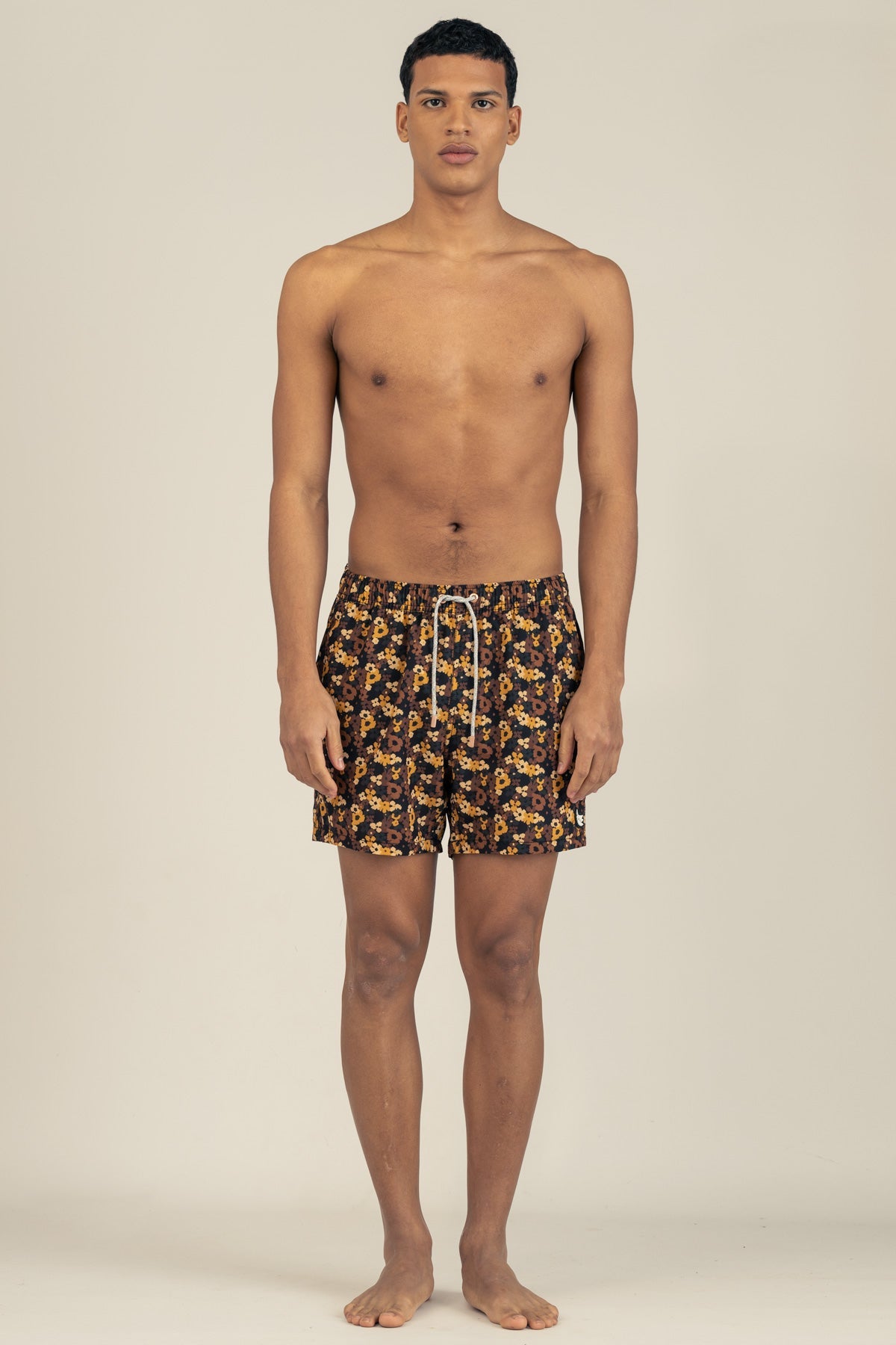 Classic Swim Trunks in Pixel Floral