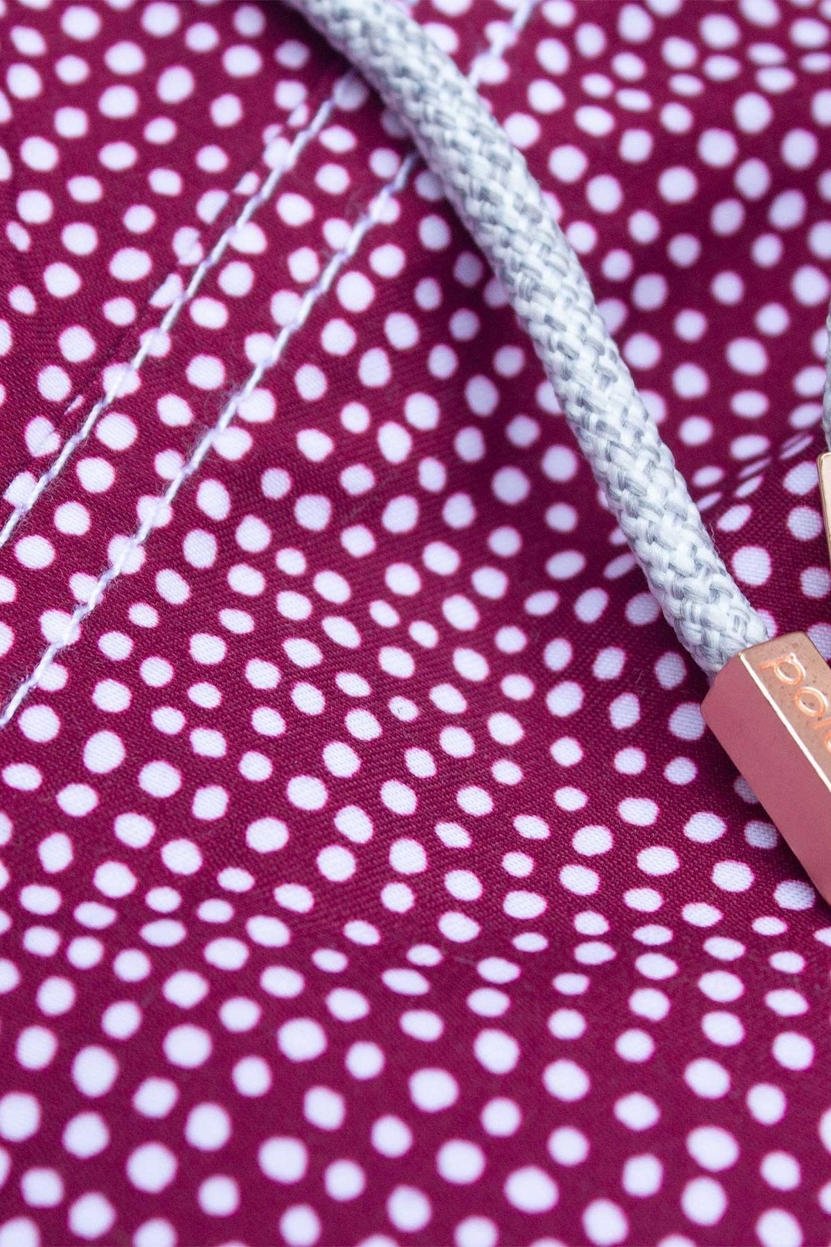 Burgundy Dots Classic Swim Trunks - Polonio