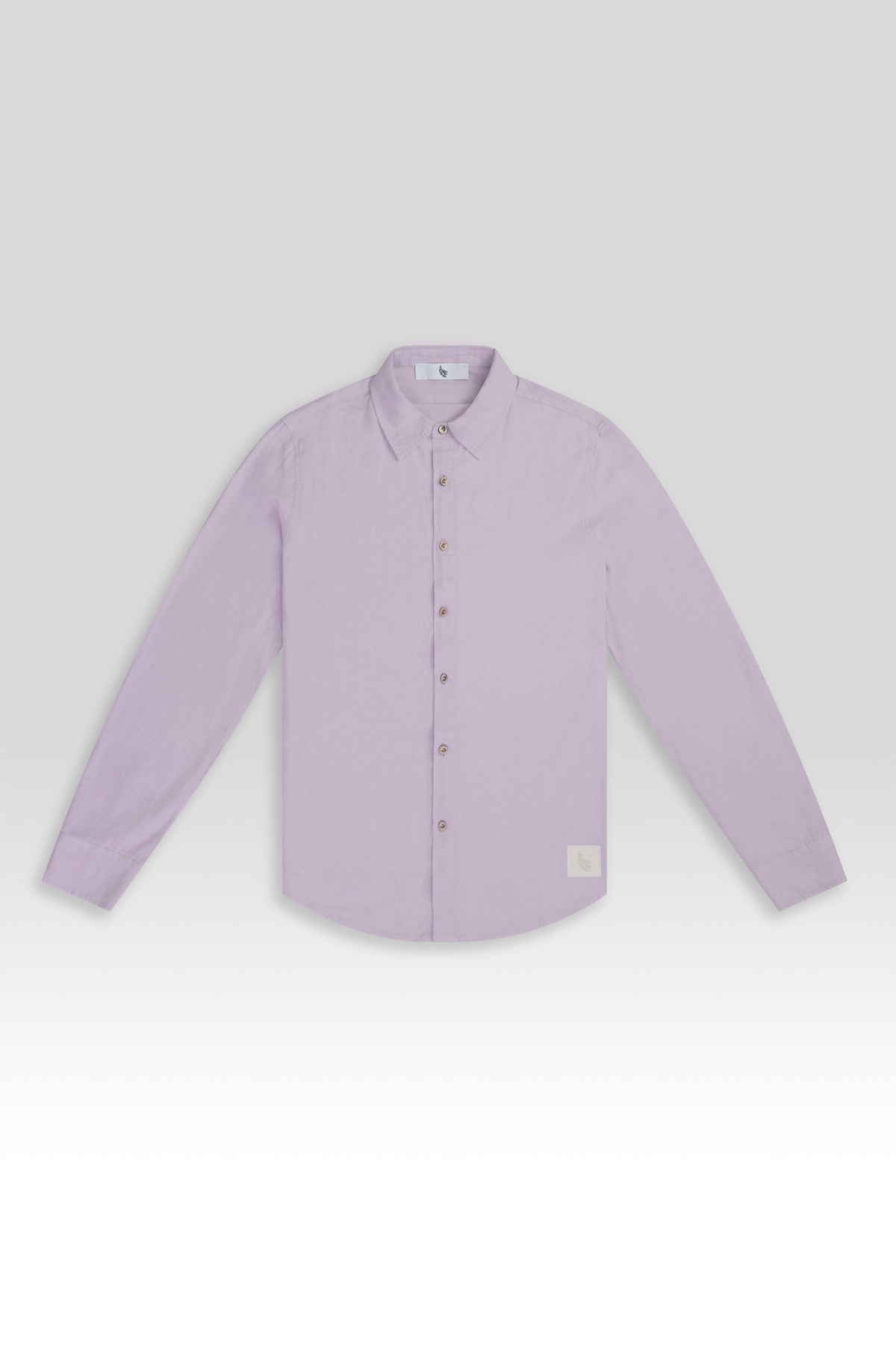 Camisa Manga Larga De Lino Lila - Polonio