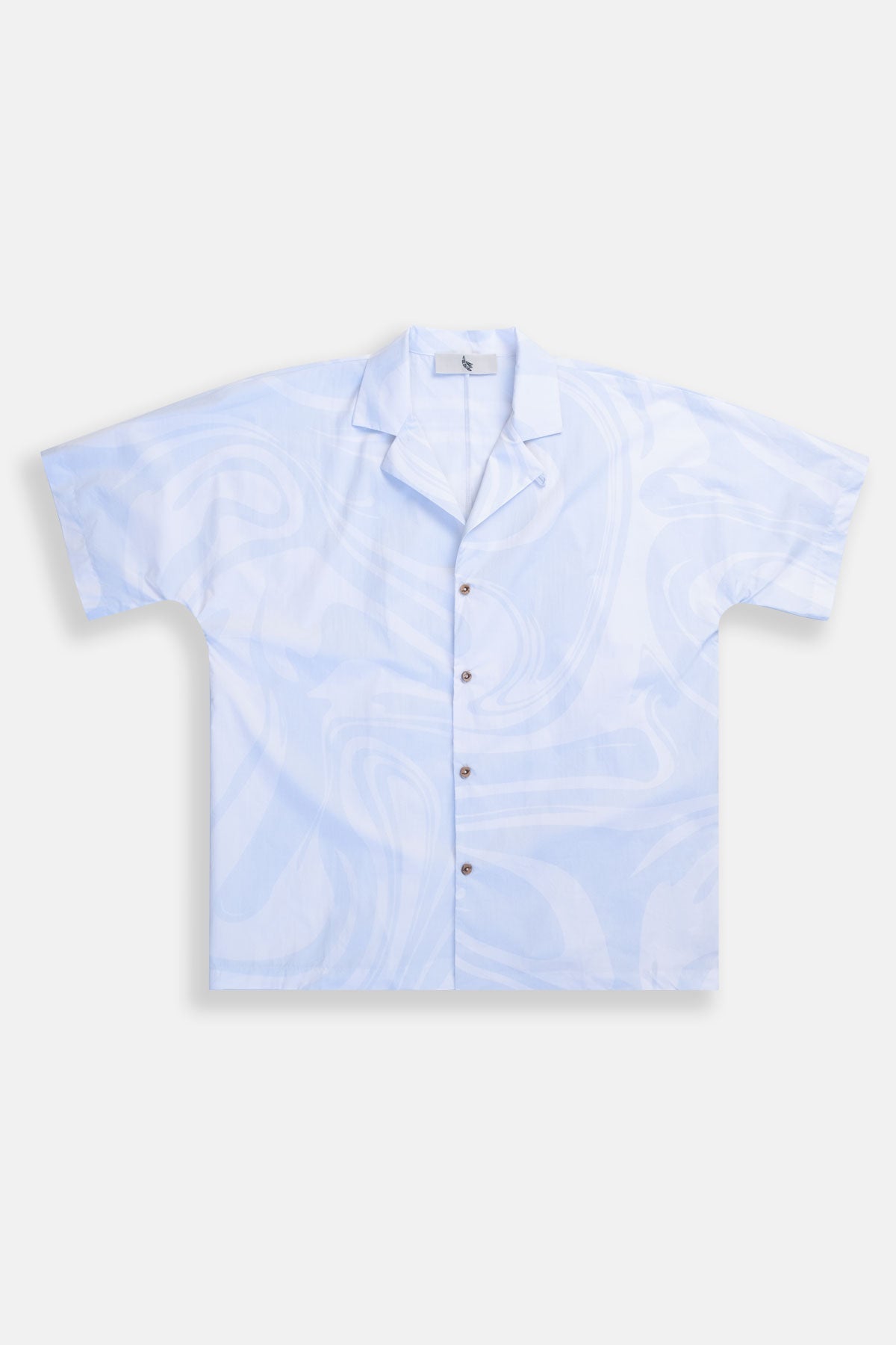 Convertible Boxy Camp Collar in Marble Sky