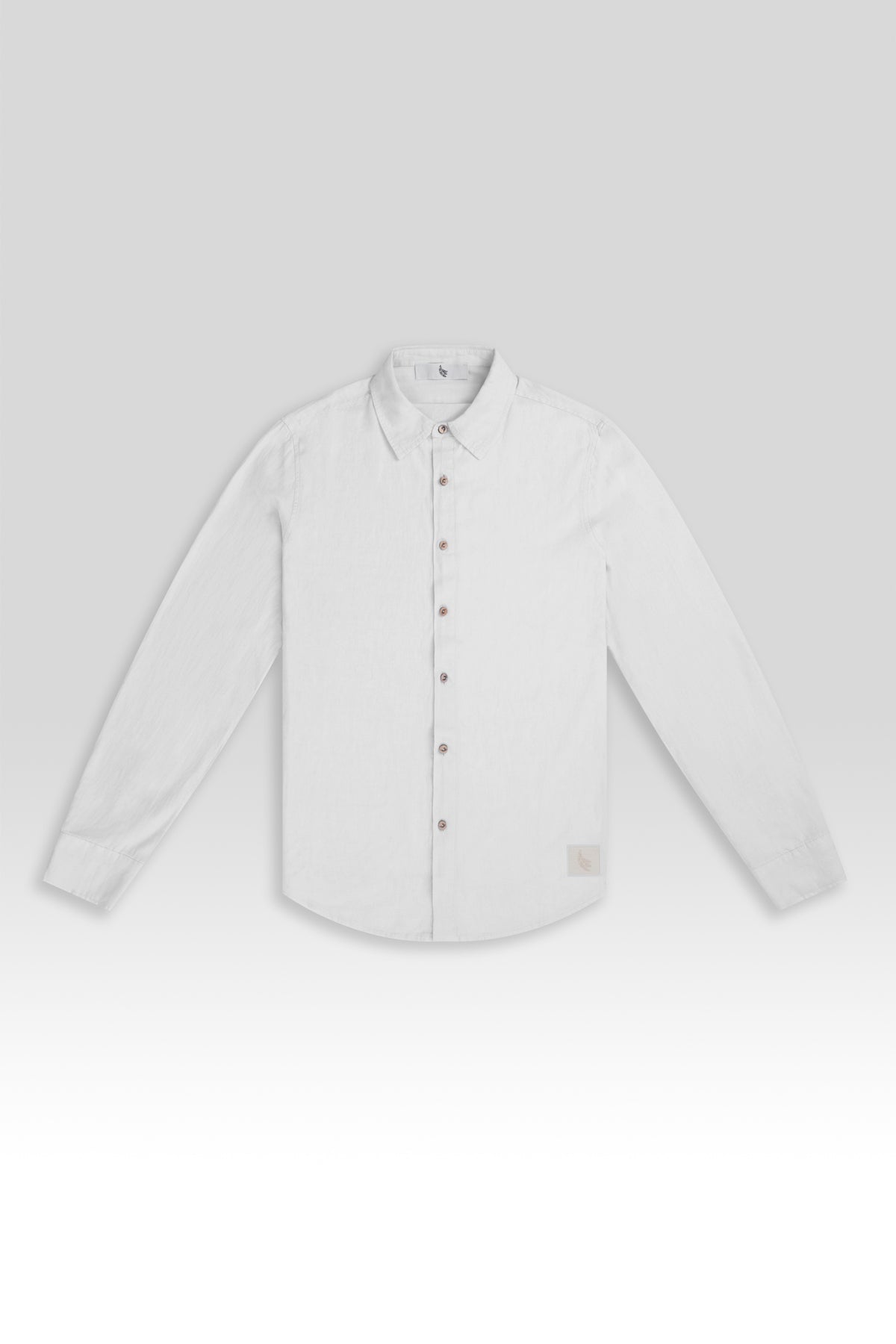Long Sleeve Linen Cotton Shirt in White