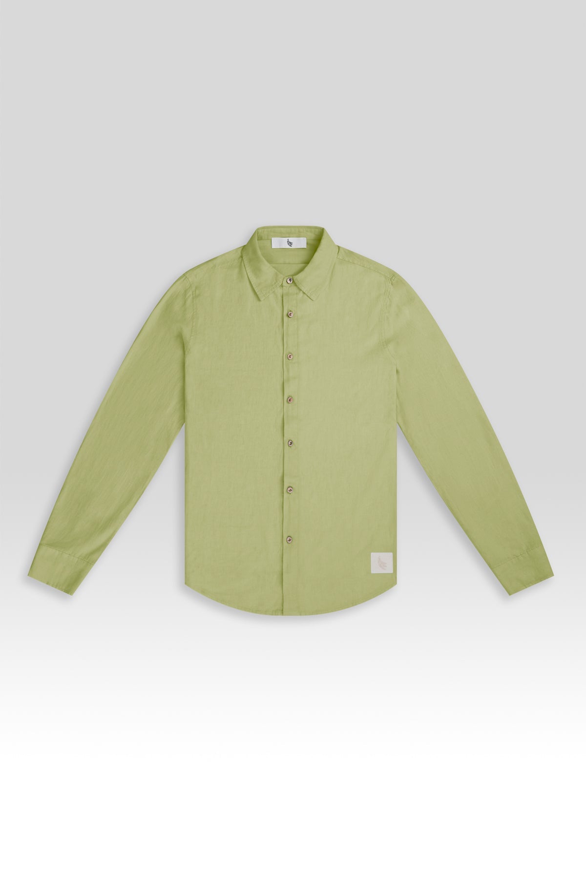 Long Sleeve Linen Cotton Shirt in Avocado